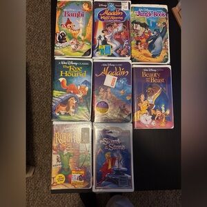 Disney VHS Classics Lot - Aladdin, Beauty & the Beast, The Fox and the Hound